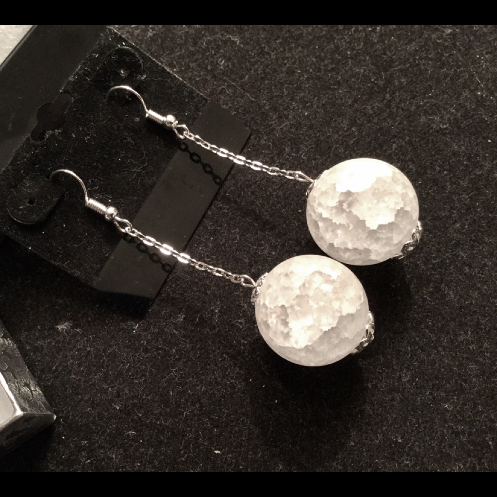 Sterling Silver Plated Frosted Sphere Earrings